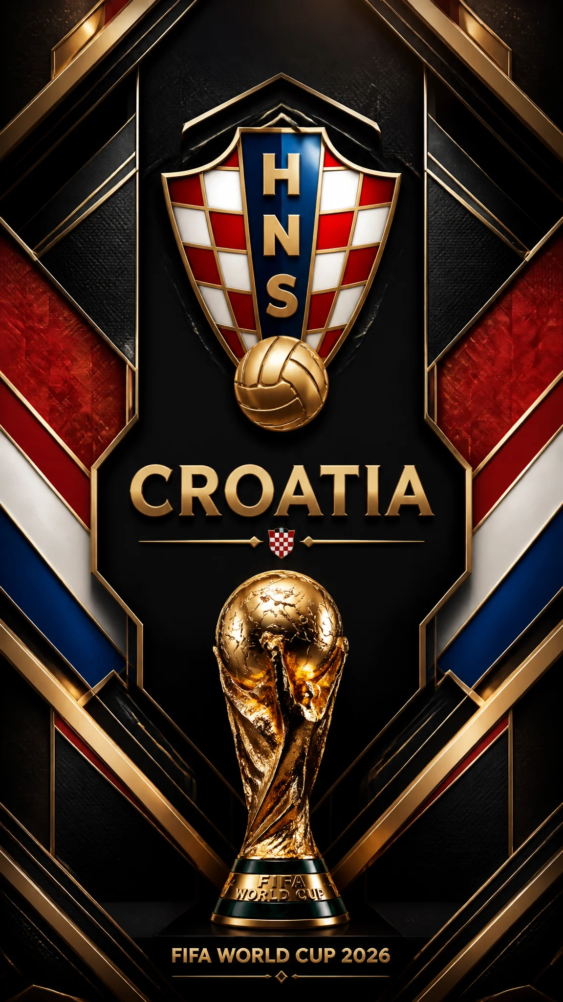 Ultra-premium FIFA World Cup 2026 poster in a luxury 3D