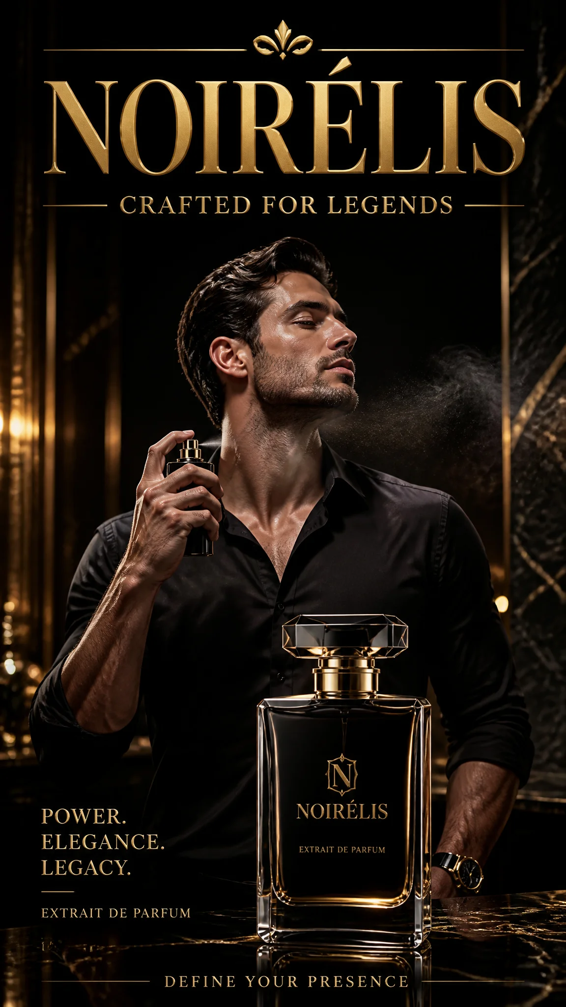 Ultra-Premium Luxury Perfume Advertisement, Vertical 9:16 Format