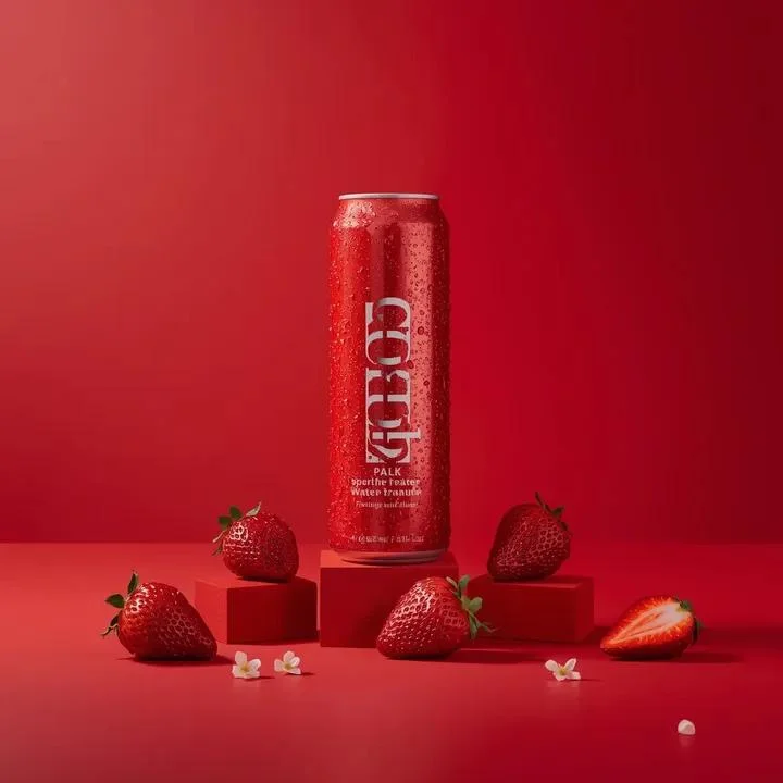 A premium studio product photograph of a tall slim red