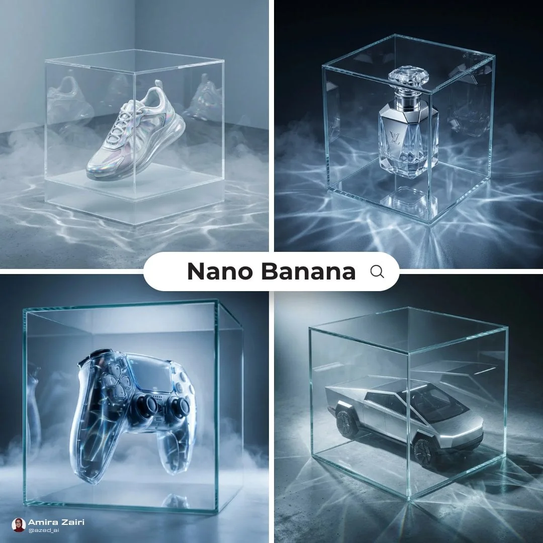 product futuristic high-end ad transparent glass