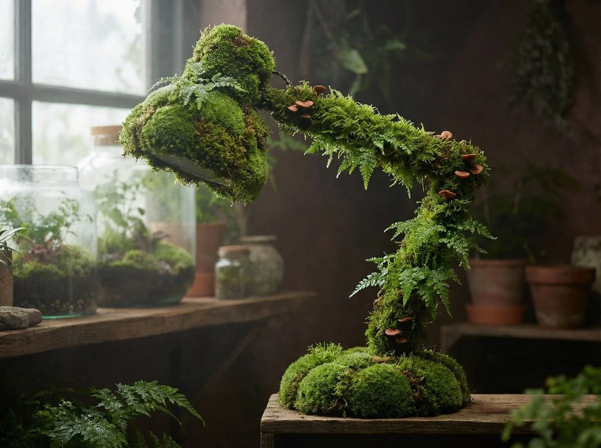 A PRODUCT rendered as if entirely grown from living