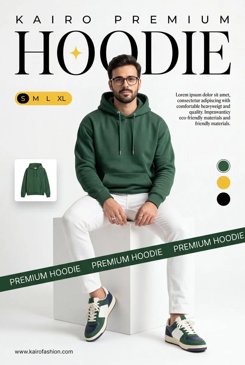 A professional commercial fashion advertisement