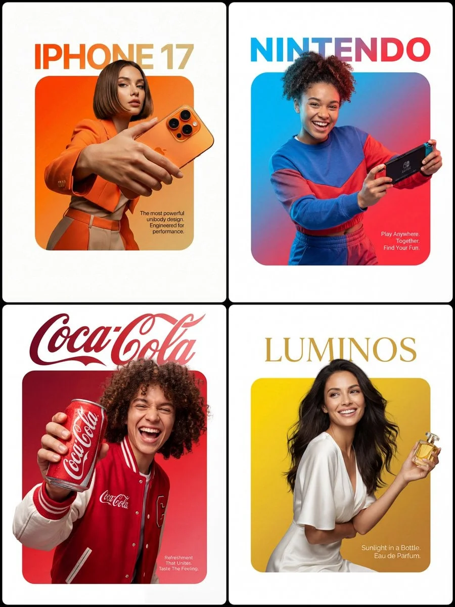 A professional high-end graphic design advertisement