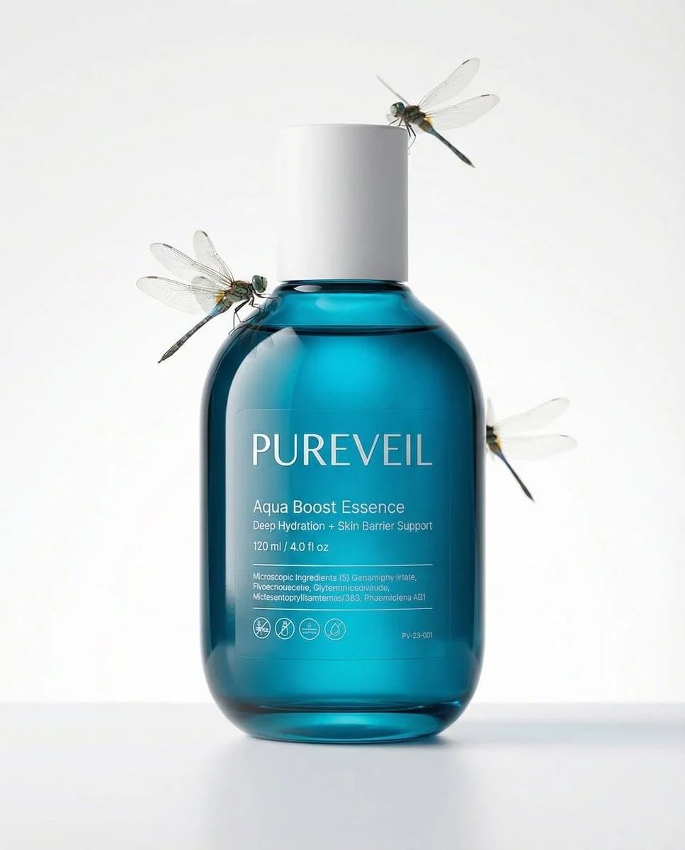 A professional skincare shot of a product container