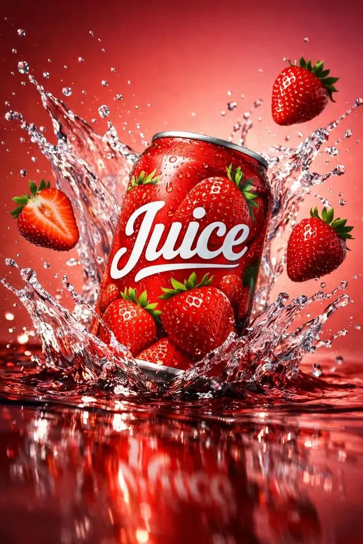 Ultra-realistic cinematic beverage product photography