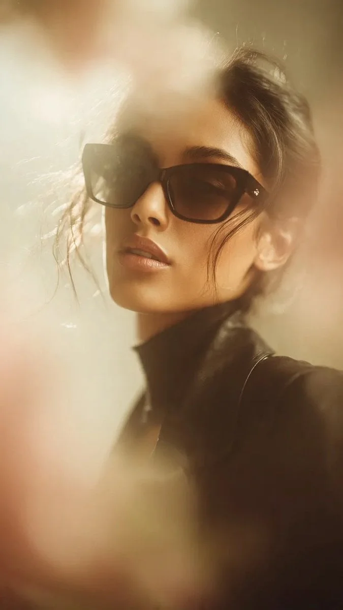 Ultra-realistic cinematic fashion portrait of a stylish