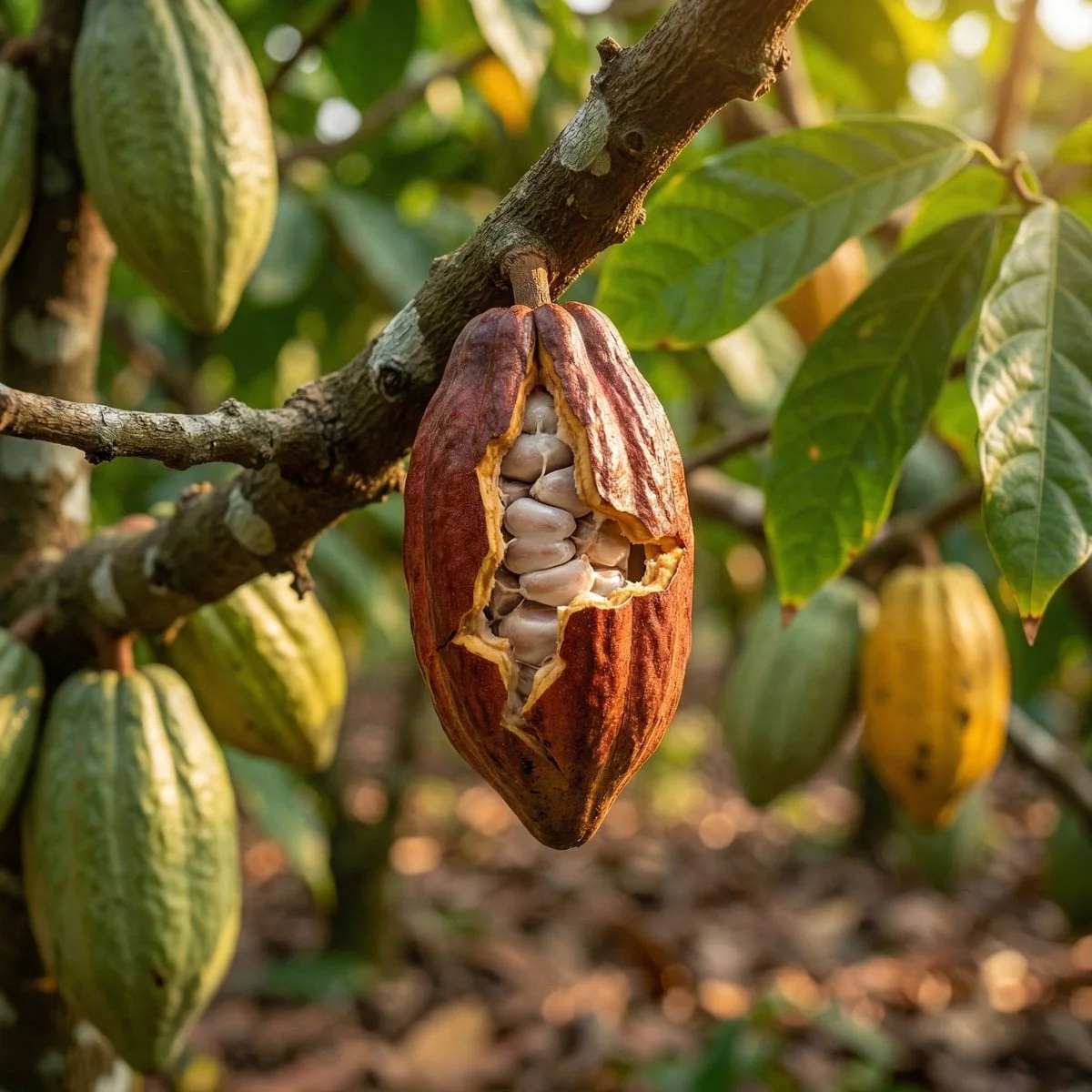 High-quality realistic commercial shot of a cocoa