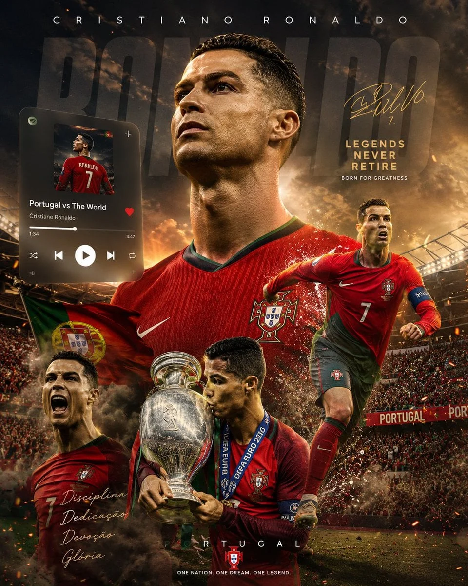 Create an ultra-realistic 8K football legend wallpaper