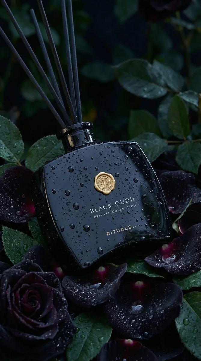 Ultra-realistic luxury product photography of a black