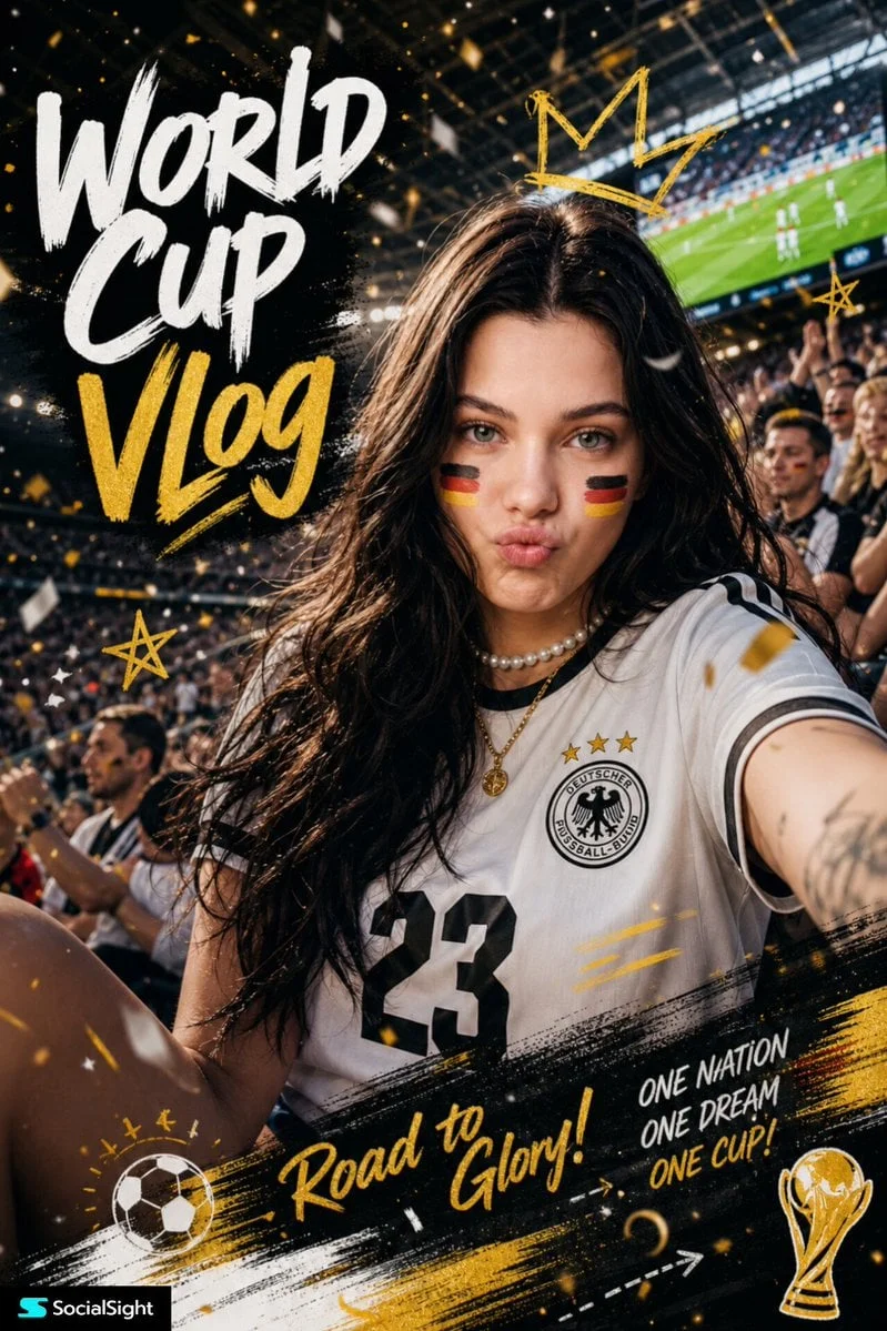 Ultra-realistic sports fan portrait poster beautiful