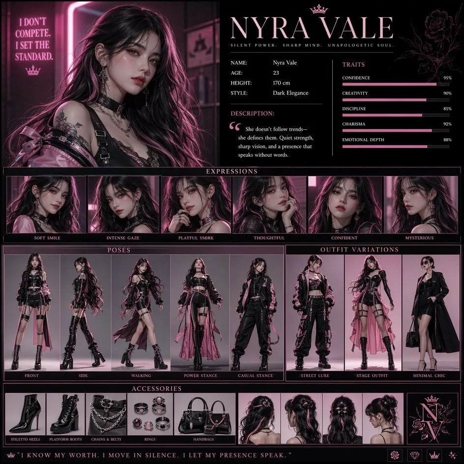 Create a high-resolution vertical character concept