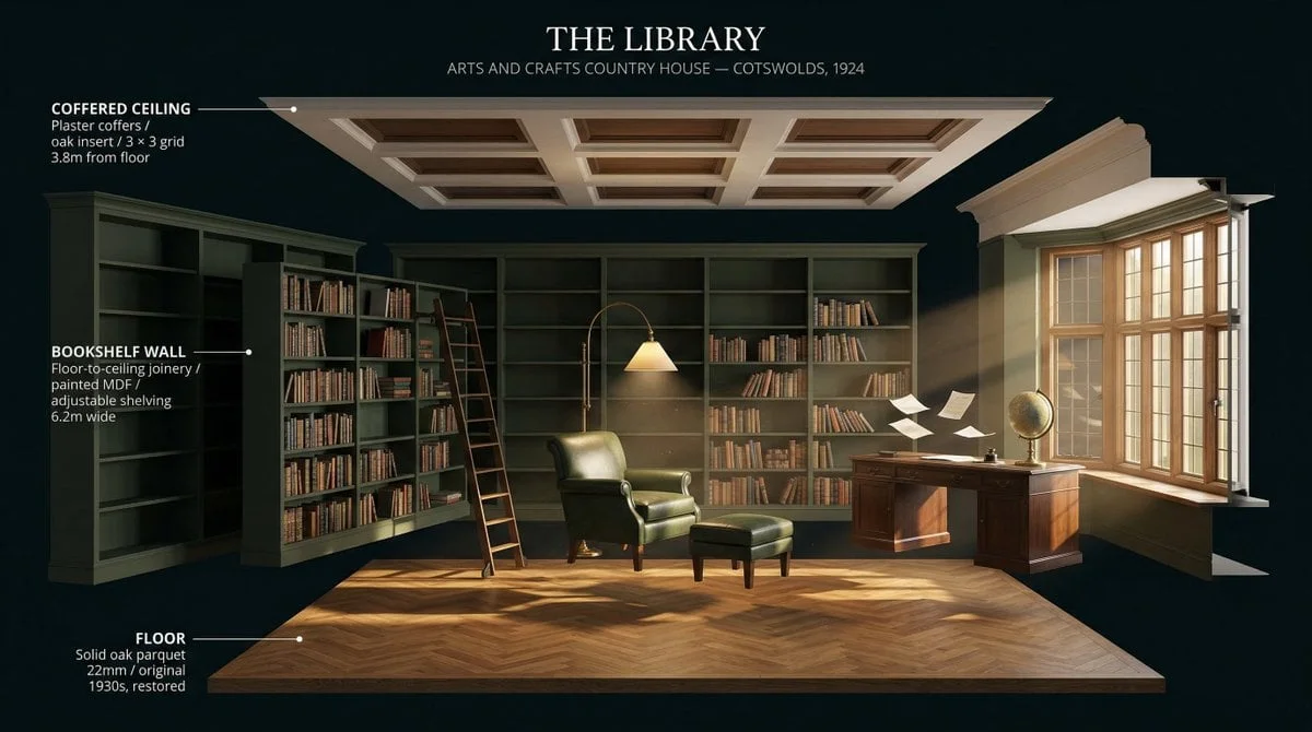 ROOM TYPE pulled apart in 3D every surface and object