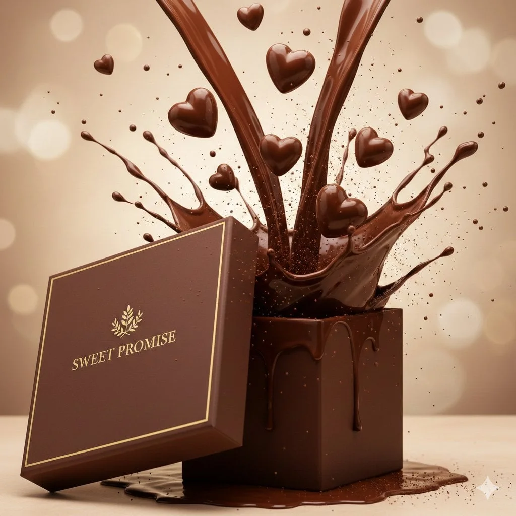 A slow sensual luxury chocolate commercial shot in