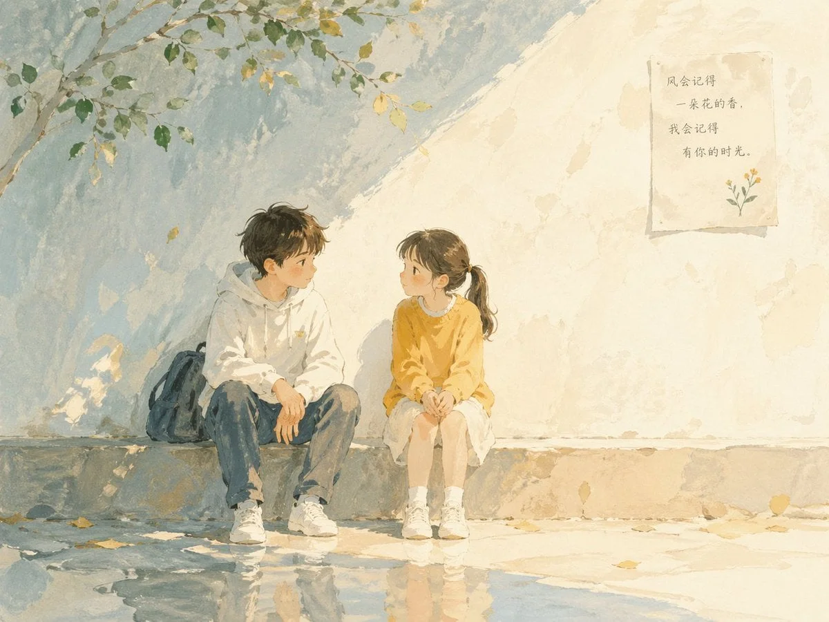 Soft poetic children s book illustration with watercolor