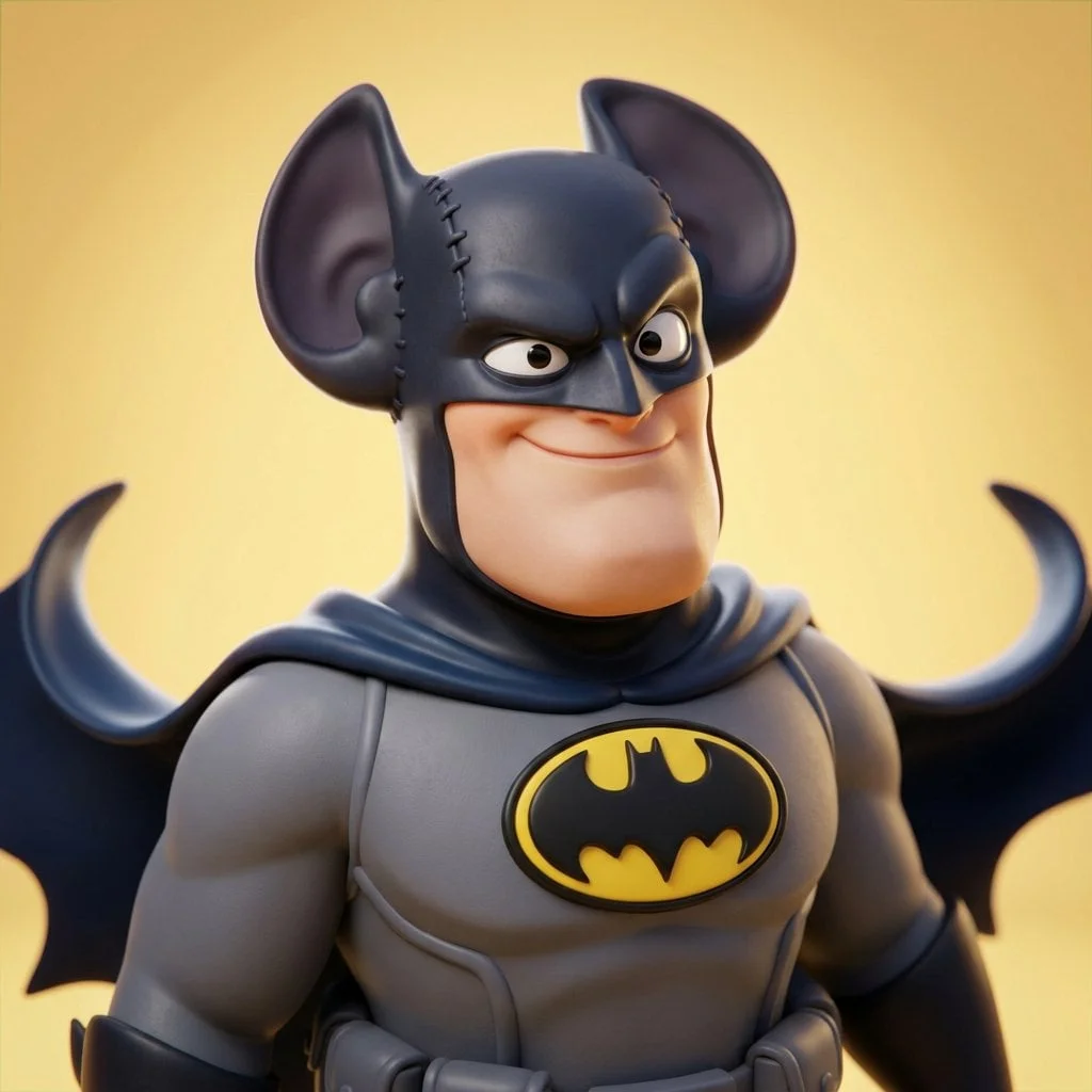 High-quality stylized 3D CGI big-head cartoon render of