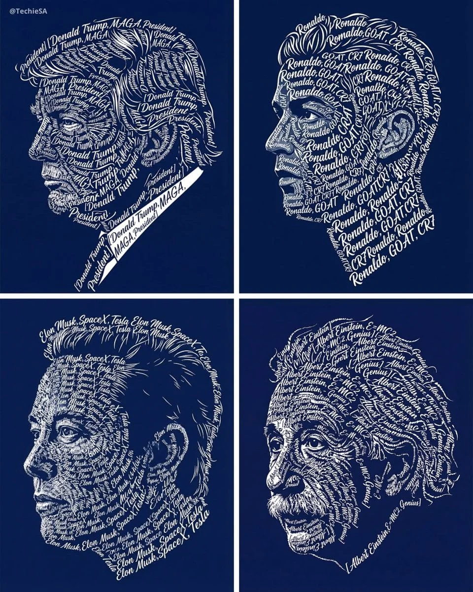 Create a typographic art portrait using the uploaded