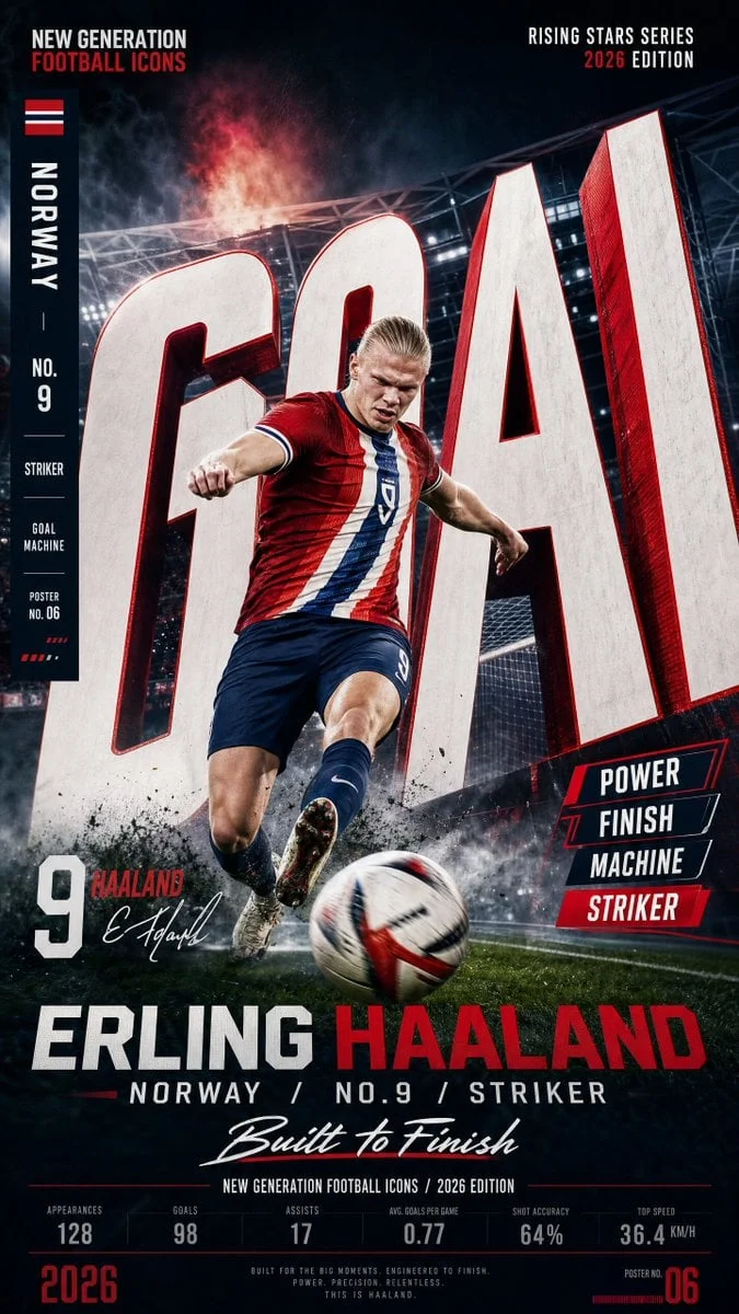 Create a vertical 9 16 high-resolution football star
