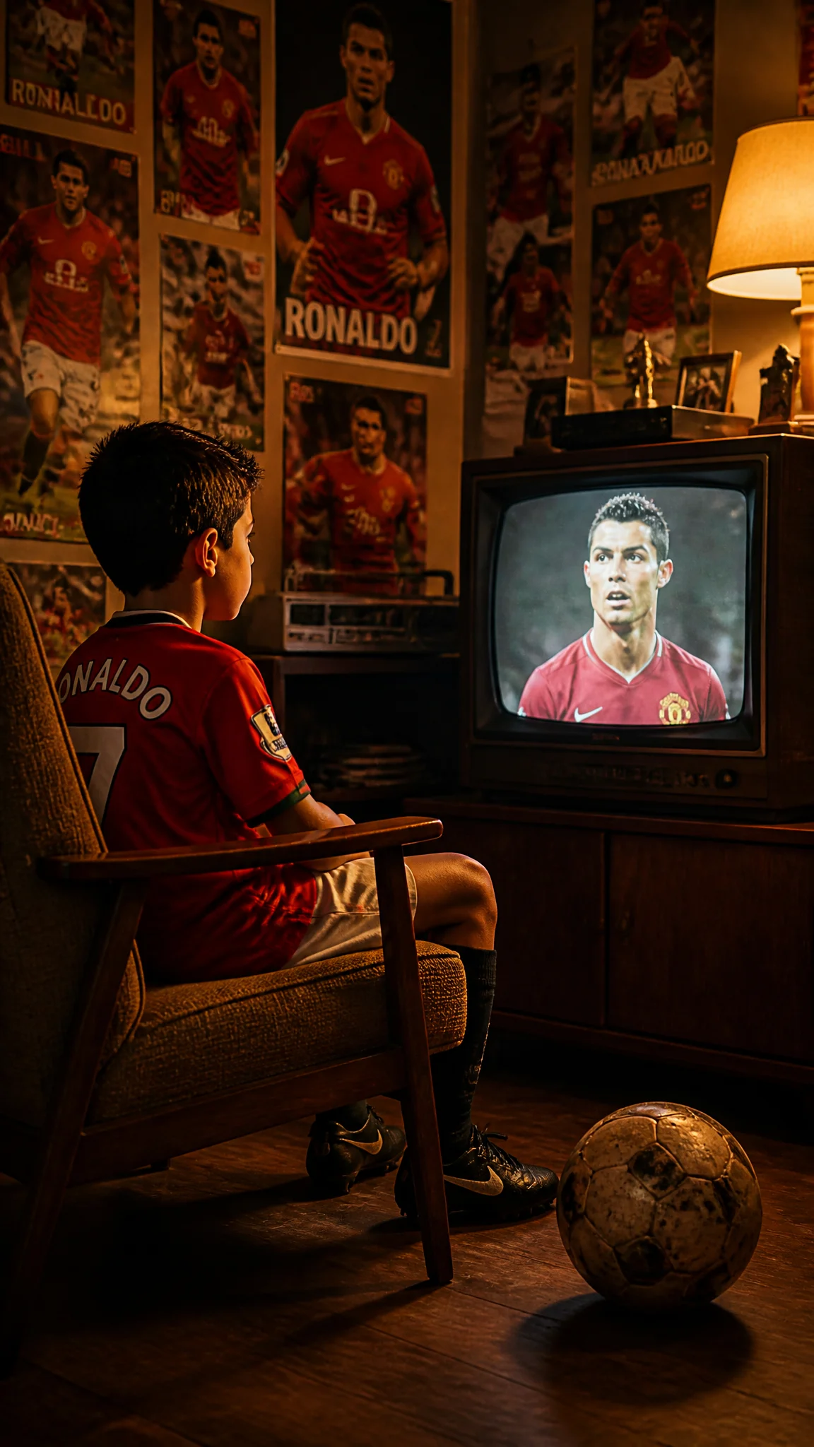 A young kid cristiano ronaldo wearing a vintage